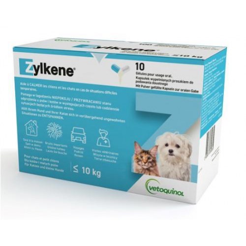Kosttilskud til kat – Vetoquinol Zylkene, 10 kapsler ≤10 kg