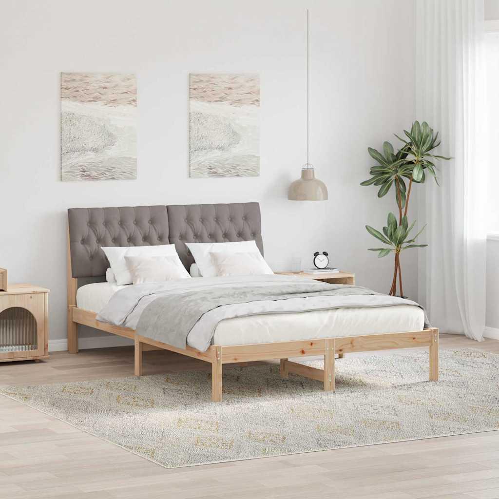 Sengestel med Polstret Hovedgavl Brun 160 x 200 cm