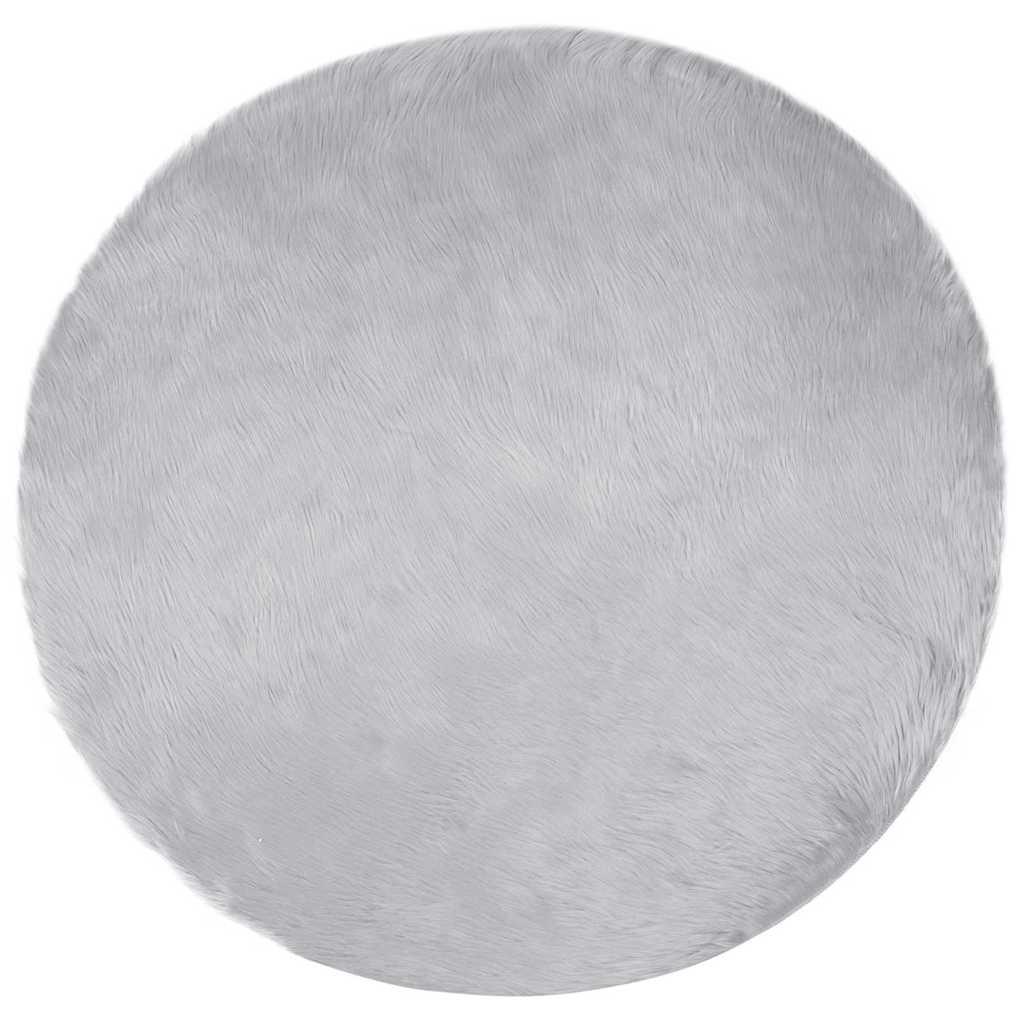 Falsk Fåreskind Tæppe Grå 200 x 200 cm Polyester