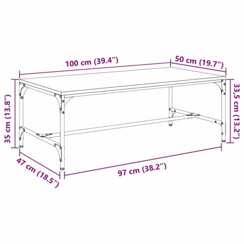 Sofabord i sort eg 100 x 50 x 35 cm