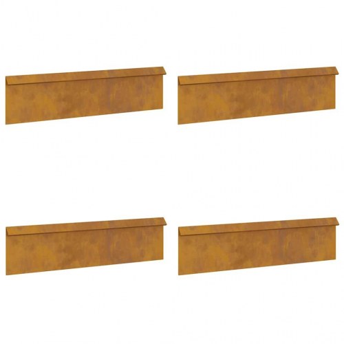 Sneglehegn 4 stk Rusten 100 x 3,5 x 25 cm Cortenstål