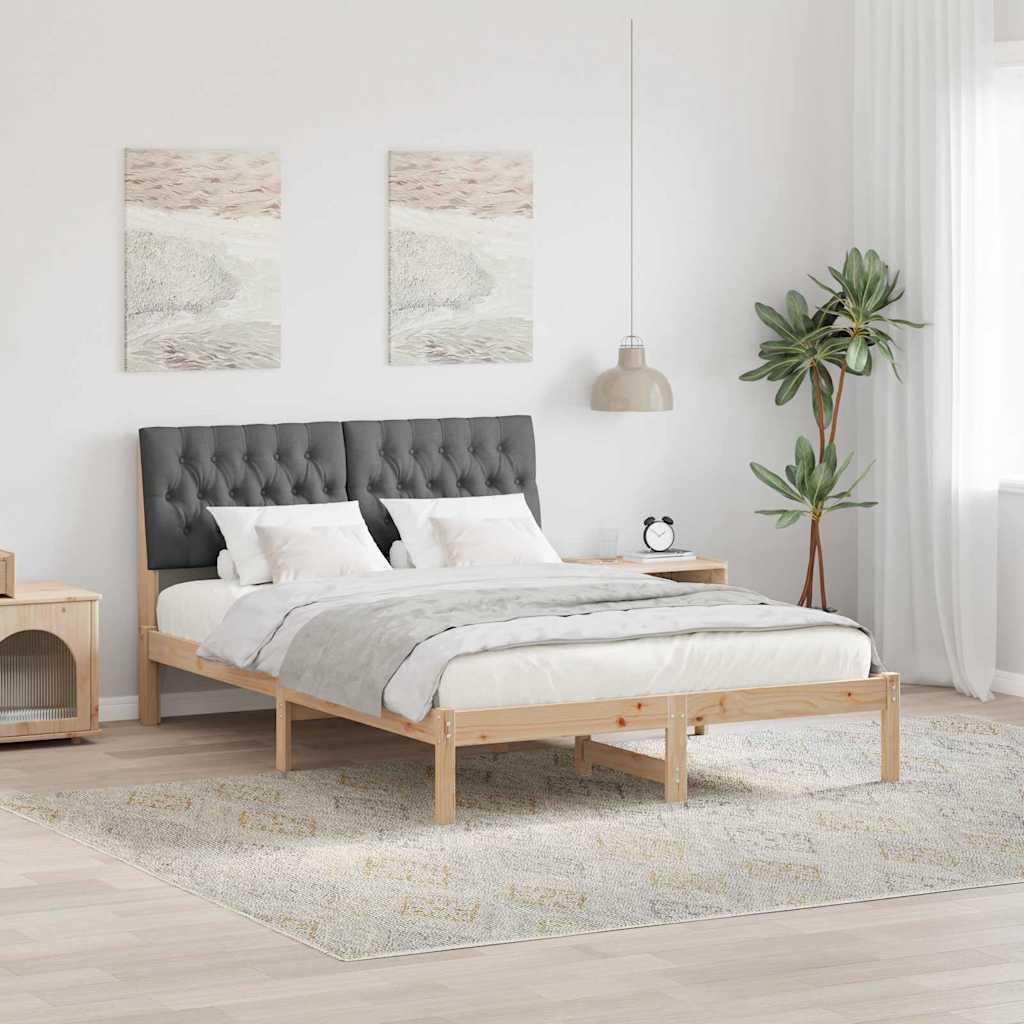 Sengestel med Polstret Hovedgavl Brun 160 x 200 cm