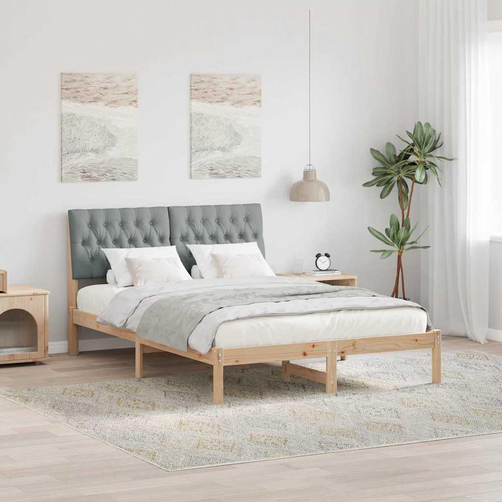Sengestel med Polstret Hovedgavl Brun 160 x 200 cm