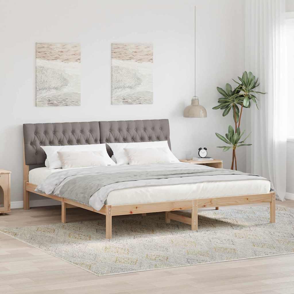 Sengestel med Polstret Hovedgavl Brun 180 x 200 cm