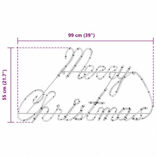 Juleskilt med 216 LED'er Rød 99 x 55 x 13 cm Jern