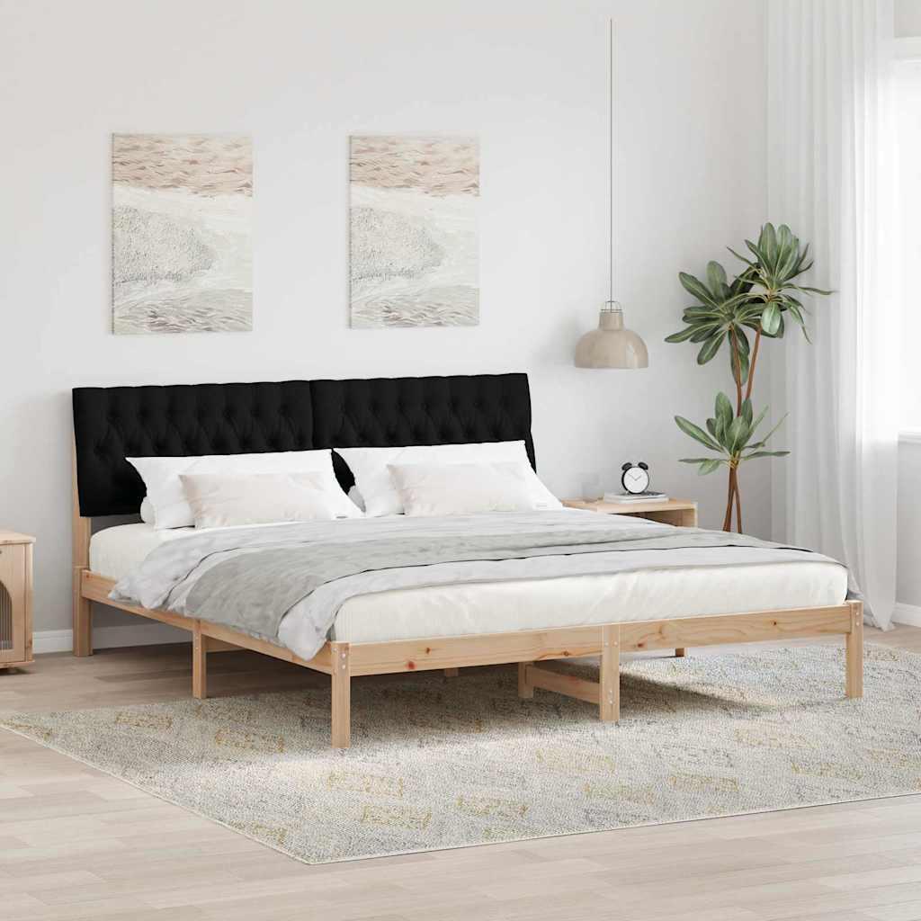 Sengestel med Polstret Hovedgavl Brun 180 x 200 cm