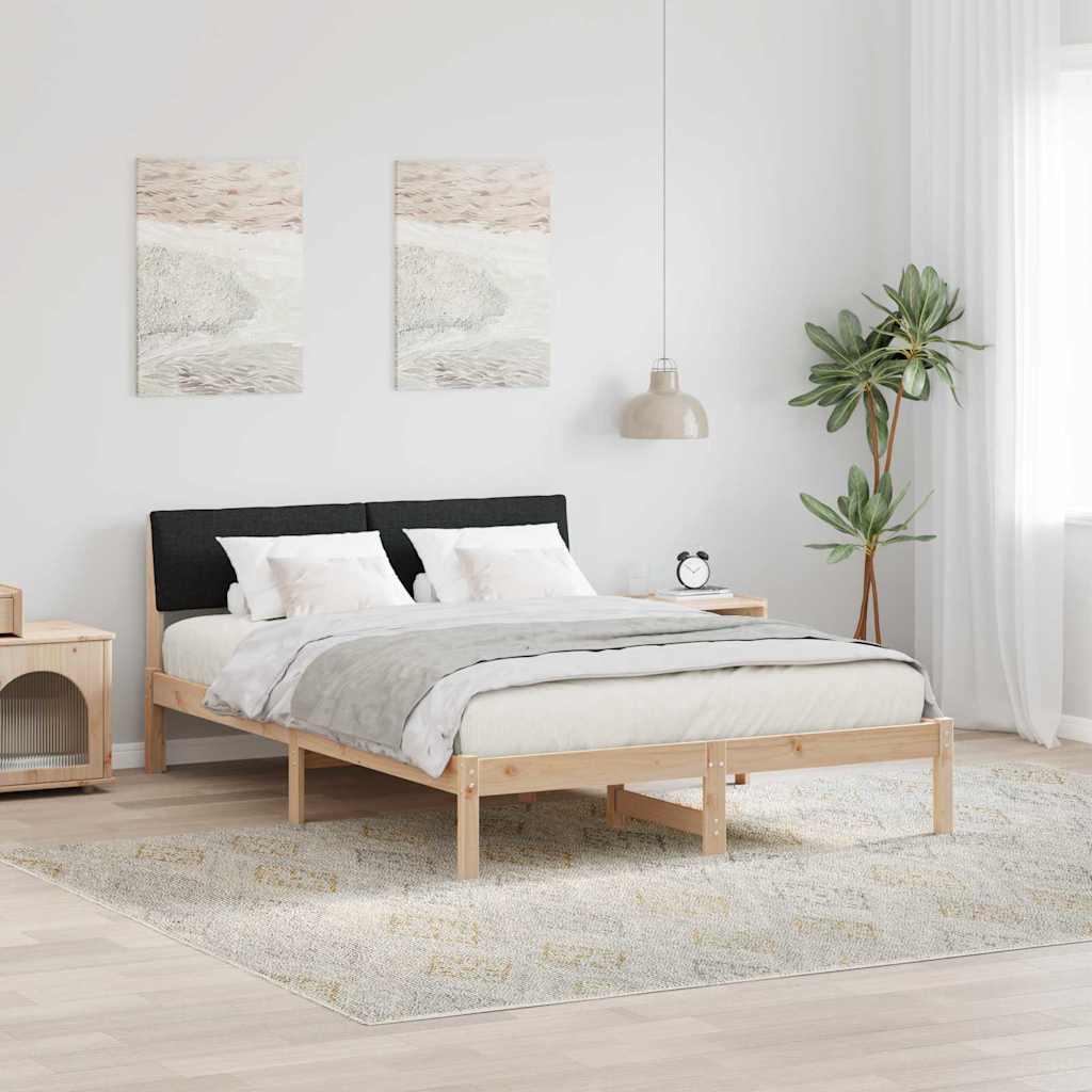 Sengestel Brun og sort 135 x 190 cm Massivt fyrretræ