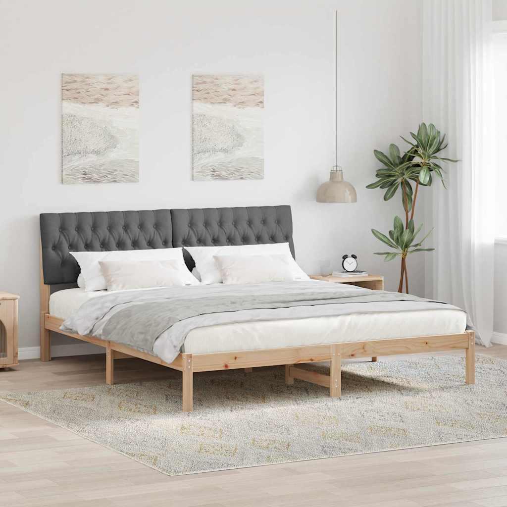 Sengestel med Polstret Hovedgavl Brun 180 x 200 cm