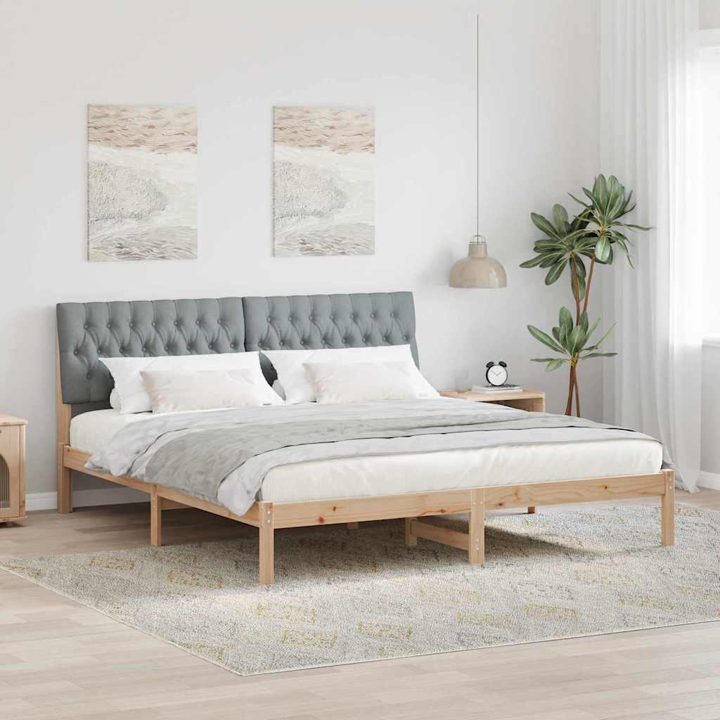Sengestel med Polstret Hovedgavl Brun 180 x 200 cm