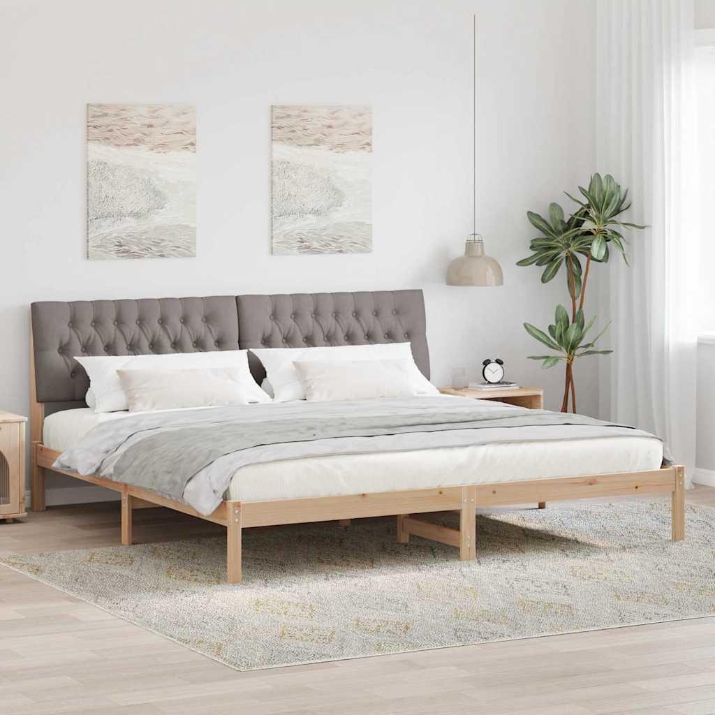 Sengestel med Polstret Hovedgavl Brun 200 x 200 cm