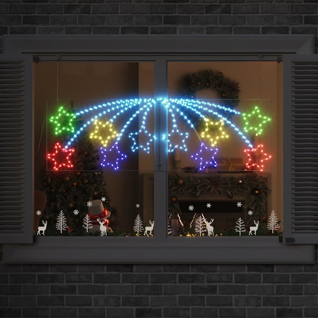 Jule Stjernen med 432 LED'er Flerfarvet 180 x 57 cm PVC