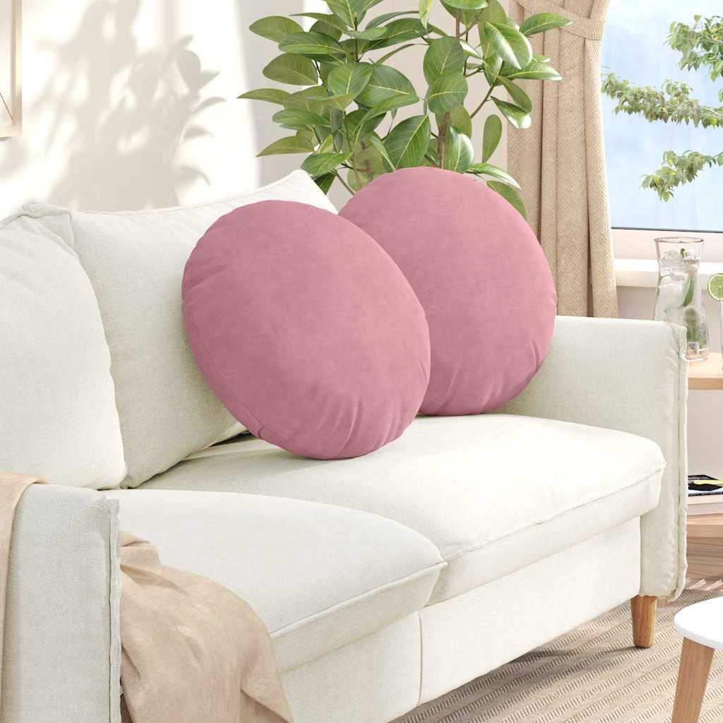 Sædepuder 2 stk Lyserød Ø 40 x 13 cm Fløjl