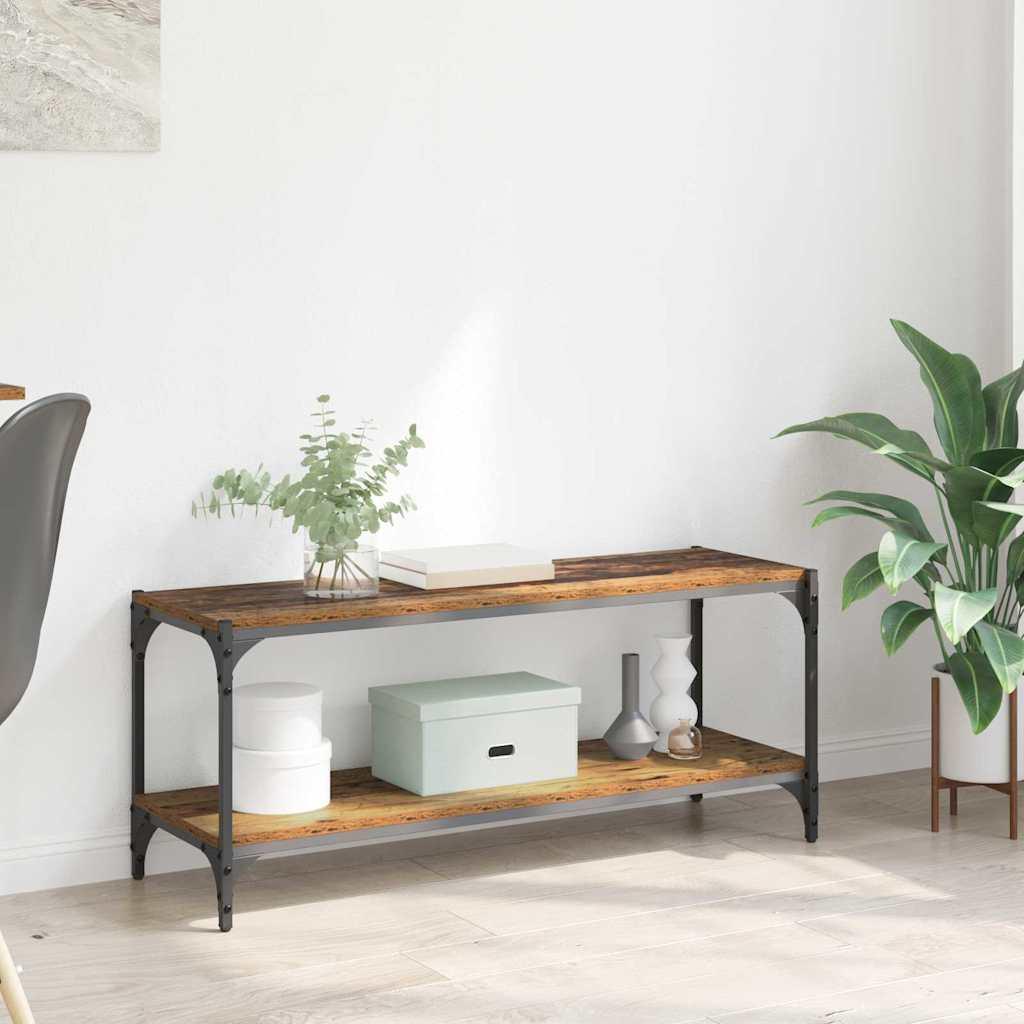 TV-skab Gammelt træ 100x33x41cm Ingeniørt træ og jern