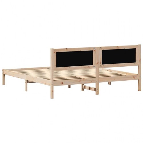 Sengestel med hovedgærde gråbrun 160 x 200 cm i massiv fyrretræ
