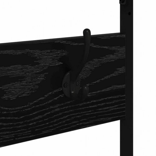 Tøjstativ med skoopbevaring - sort eg, 100 x 41 x 184 cm