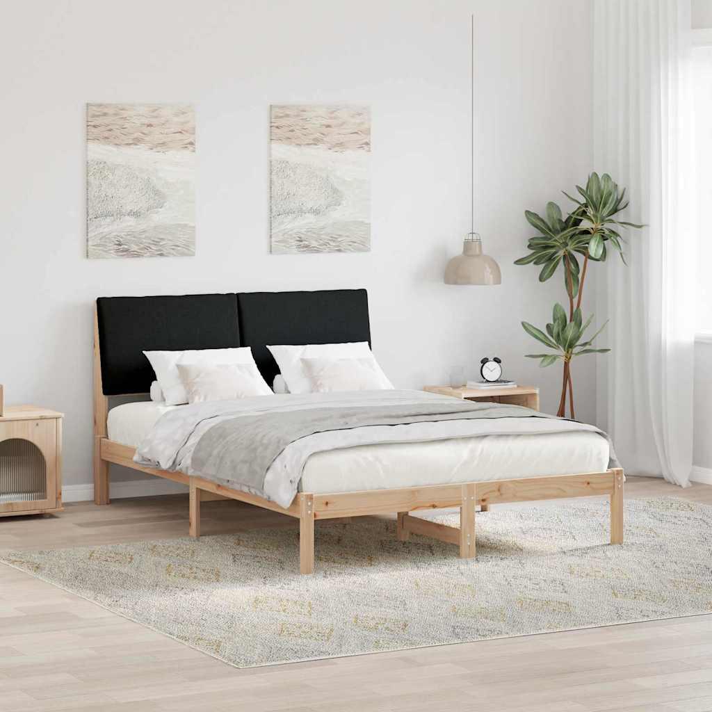 Sengestel Brun og sort 150 x 200 cm Massivt fyrretræ