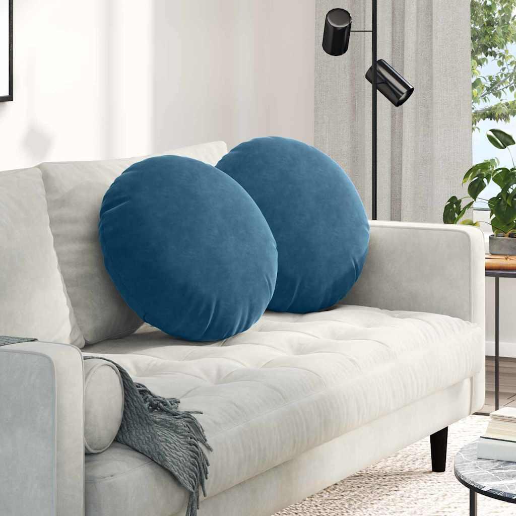 Sædepuder 2 stk Blå Ø 40 x 13 cm Fløjl