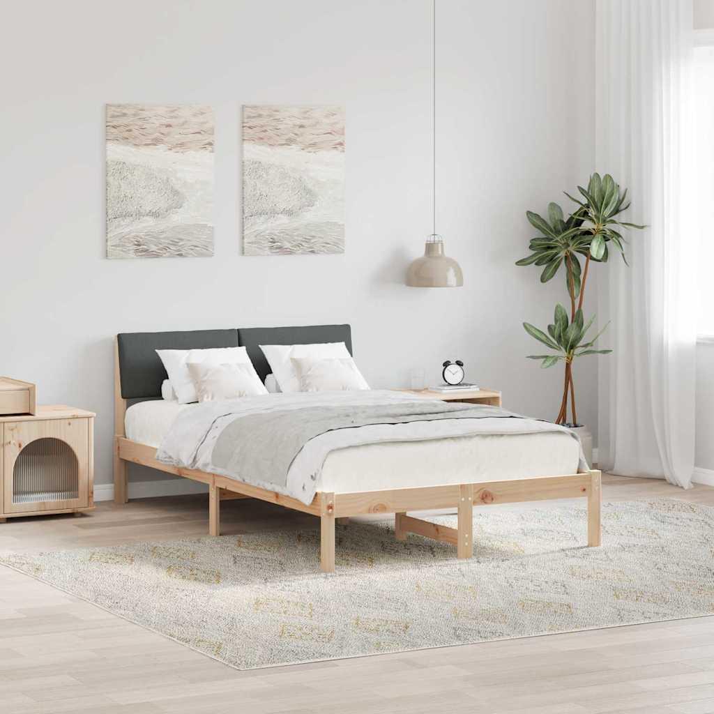 Sengestel brun og mørkegrå 120 x 200 cm Massivt fyrretræ