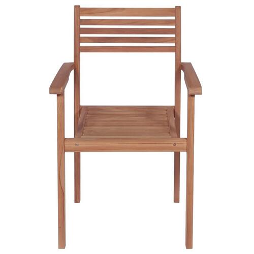 Havestole 2 stk. med beige hynder massivt teaktræ