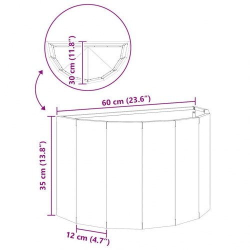 Plantekasse Rusten 60 x 30 x 35 cm Cortenstål