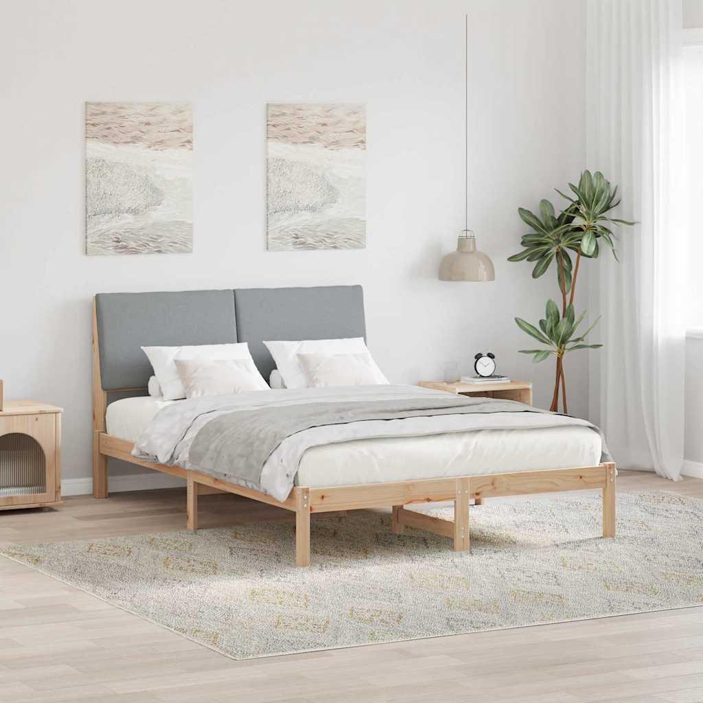 Sengestel Brun og lys grå 160 x 200 cm Massivt fyrretræ