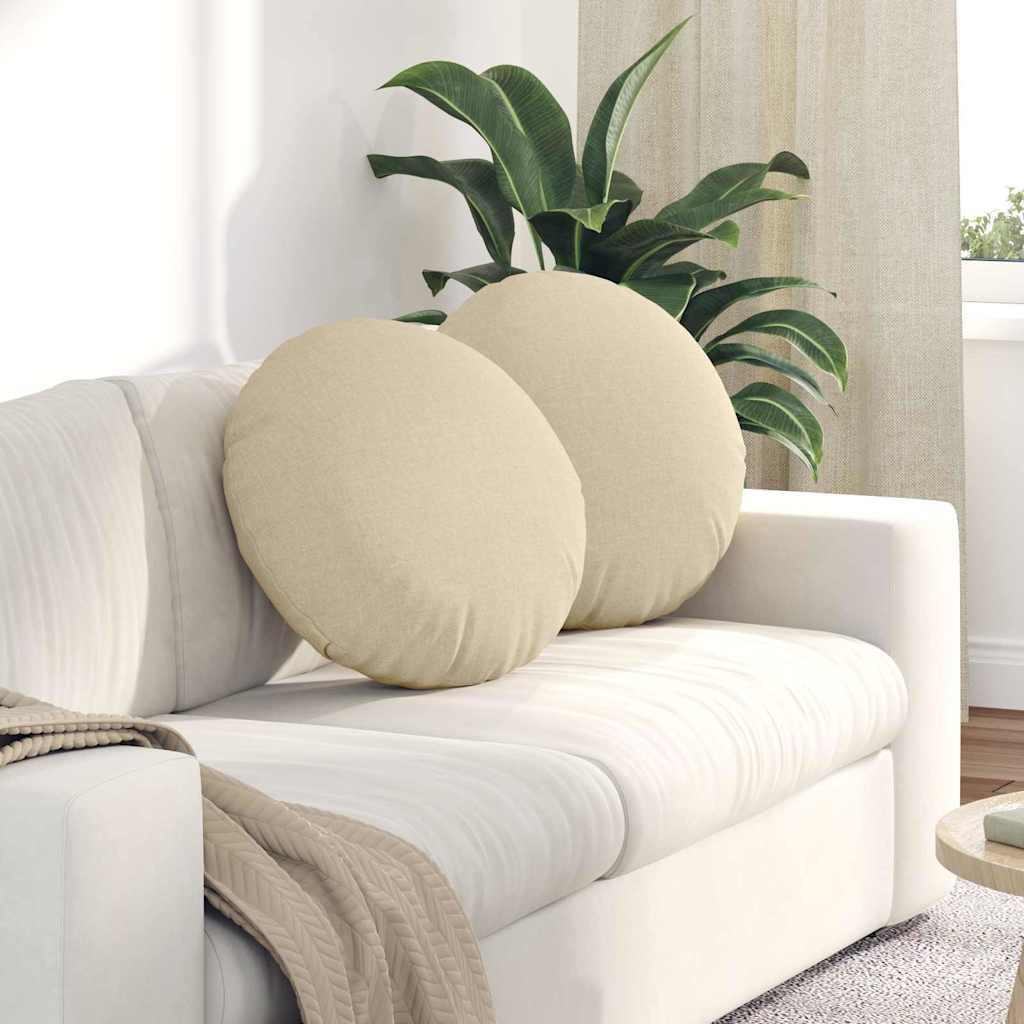 Sædepuder 2 stk Creme Ø50 x 19 cm Stof