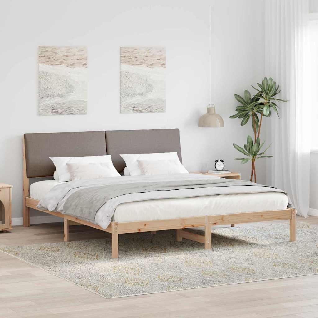 Sengestel Brun og taupe 180 x 200 cm Massivt fyrretræ