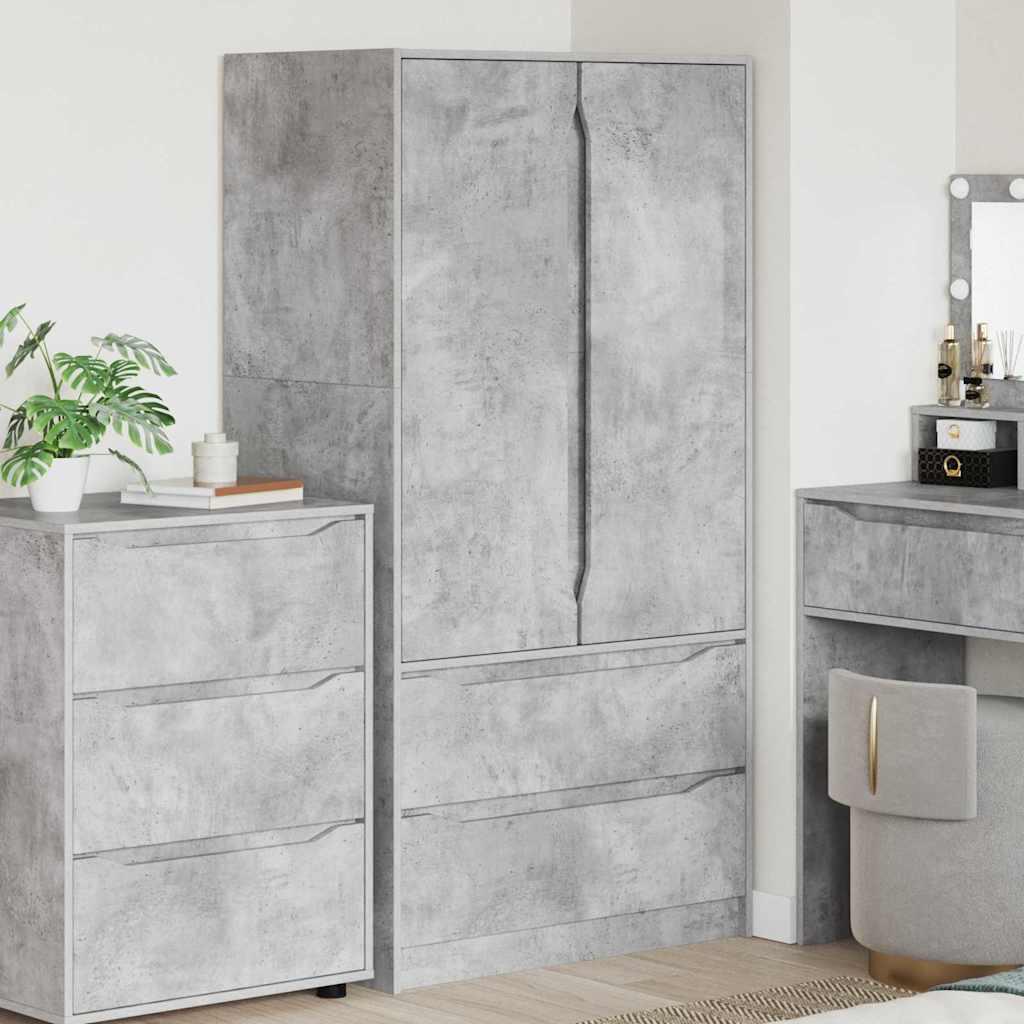 Badeværelsesskab Beton Grå 79,5 x 49 x 156 cm Konstrueret træ