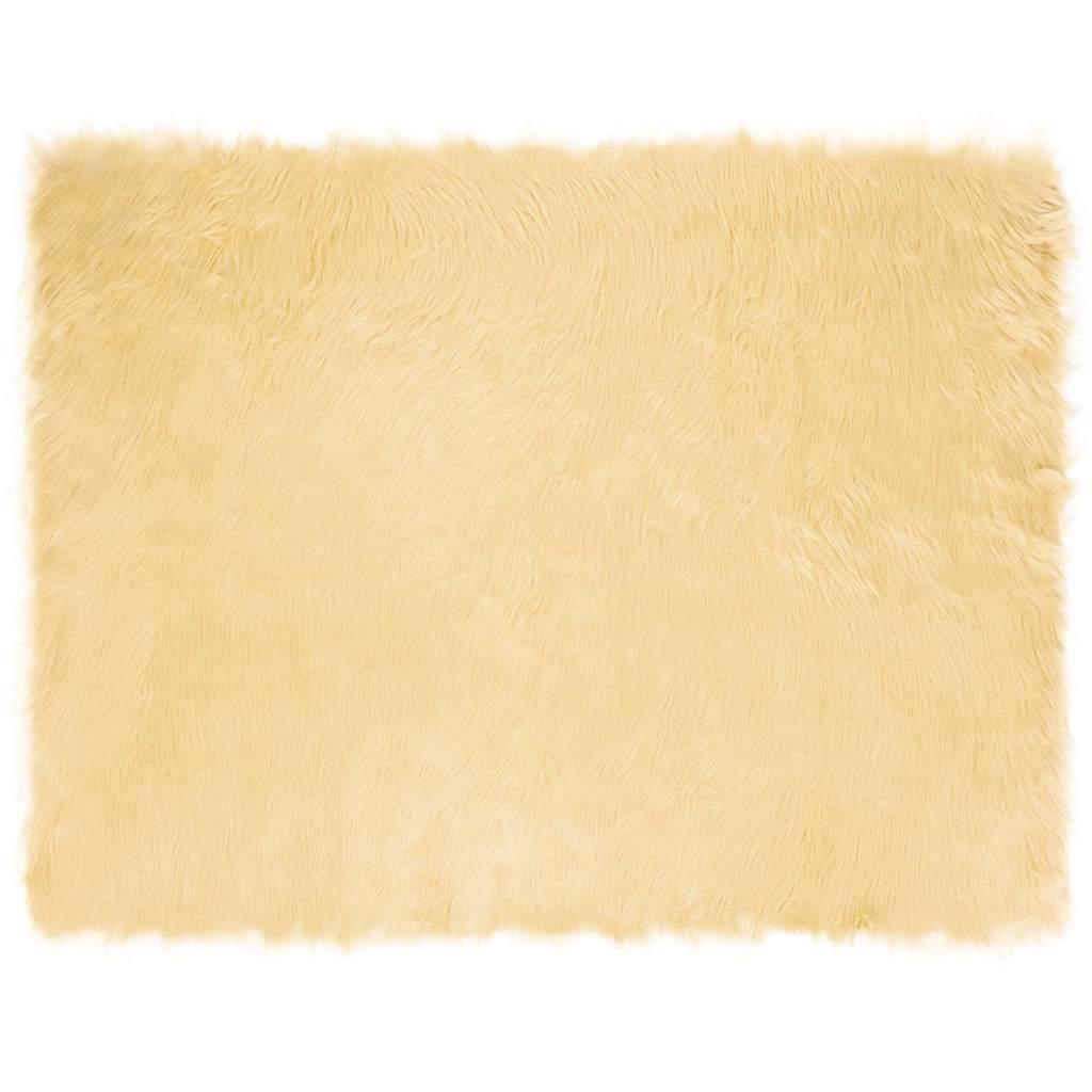 Falsk Fåreskind Tæppe Creme 240 x 340 cm Polyester