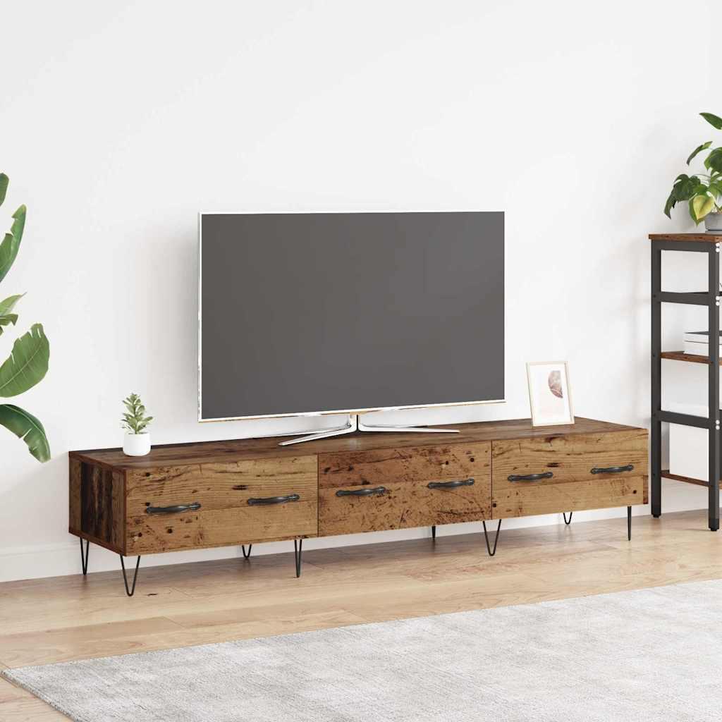 TV-skab med skuffe Gammelt træ 150 x 36 x 30 cm Konstrueret træ
