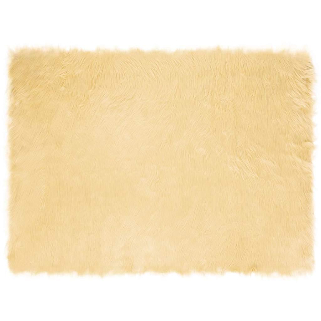 Falsk Fåreskind Tæppe Creme 160 x 230 cm Polyester