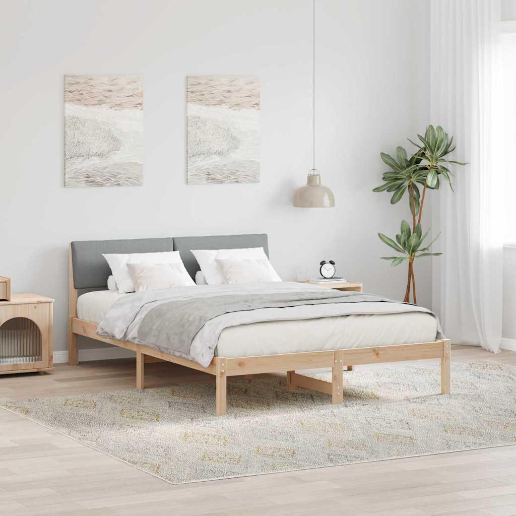 Sengestel Brun og lys grå 160 x 200 cm Massivt fyrretræ