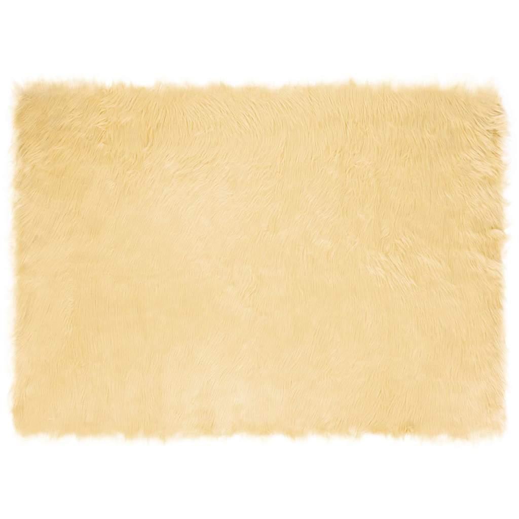 Falsk Fåreskind Tæppe Creme 200 x 140 cm Polyester