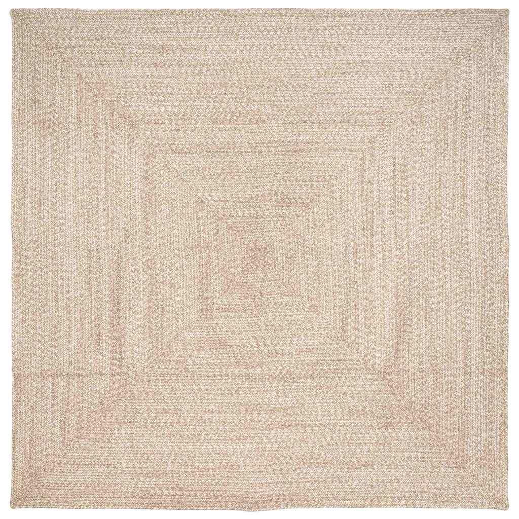 Tæppe Naturlig og hvid 240 x 240 cm Jute