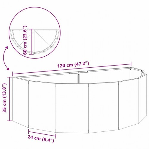 Plantekasse Rusten 120 x 60 x 35 cm Cortenstål