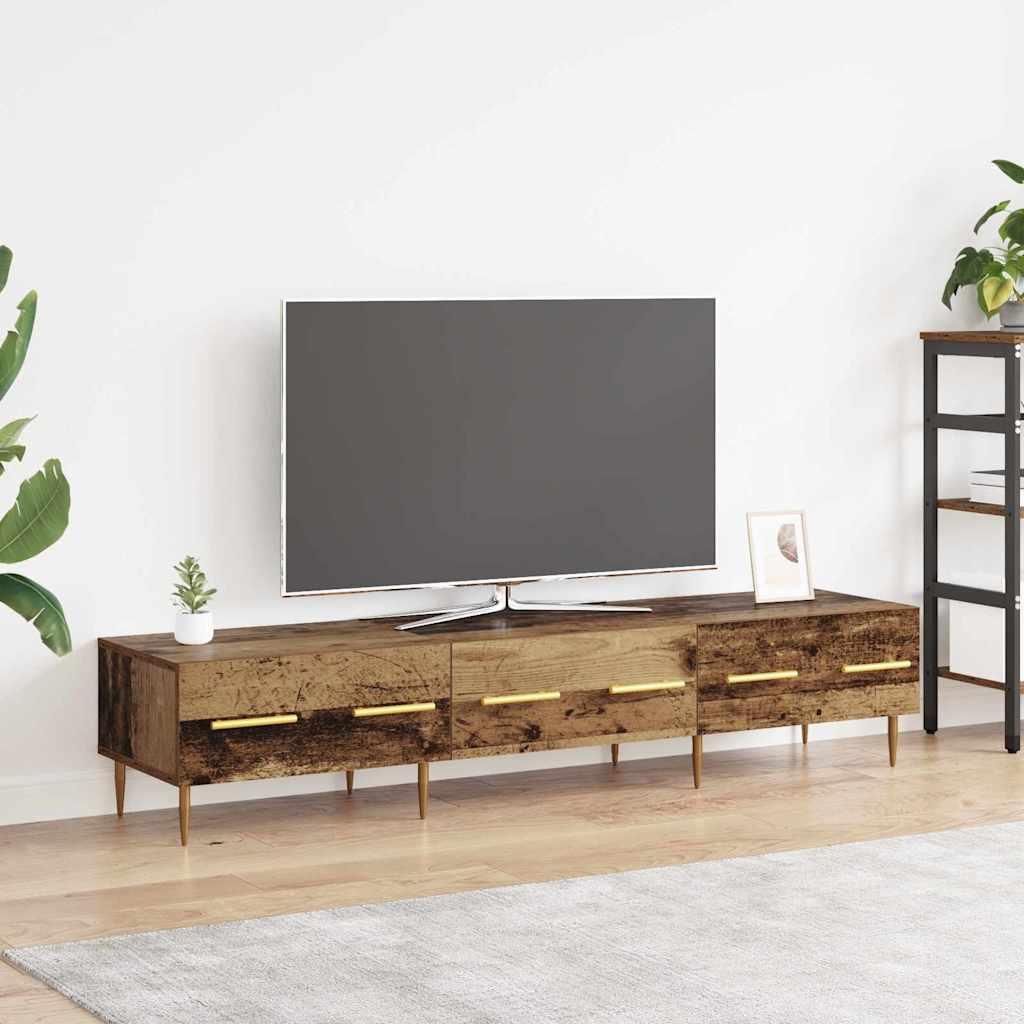 TV-skab med skuffe Gammelt træ 150 x 36 x 30 cm Konstrueret træ