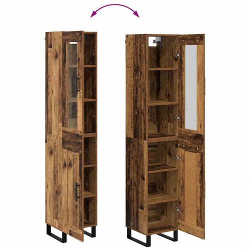 Highboard i gammelt trælook - konstrueret træ, 34,5 × 34 × 180 cm