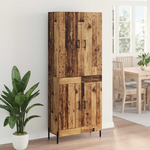 Højskab i gammelt træ 69,5 x 34 x 180 cm - konstrueret træ