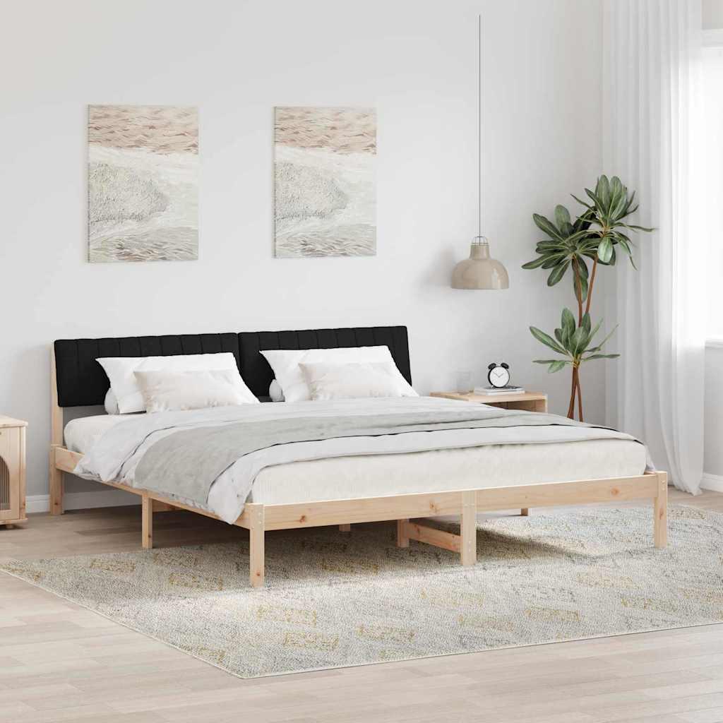 Sengestel Brun og sort 180 x 200 cm Massivt fyrretræ