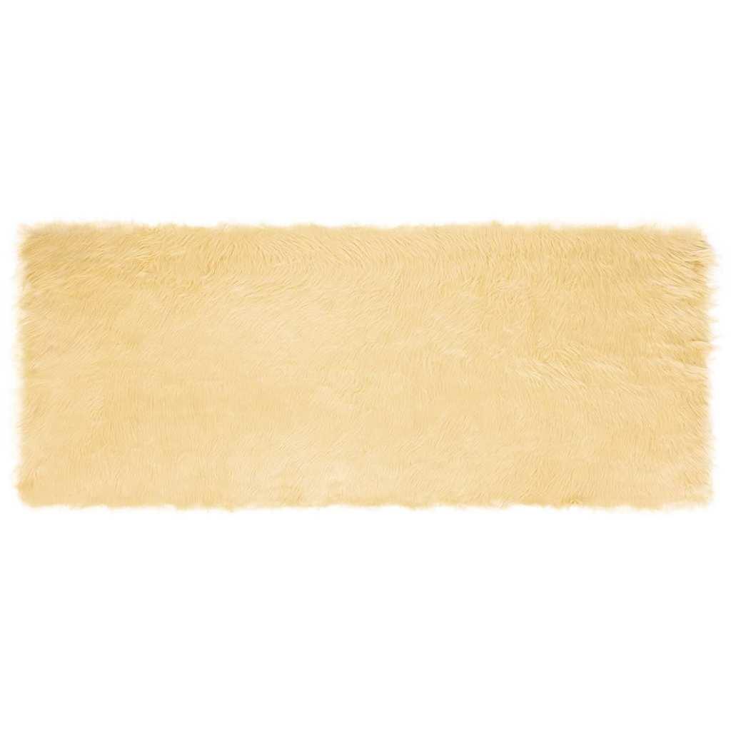 Falsk Fåreskind Tæppe Creme 80 x 200 cm Polyester