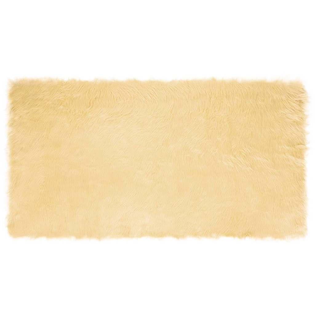 Falsk Fåreskind Tæppe Creme 150 x 80 cm Polyester