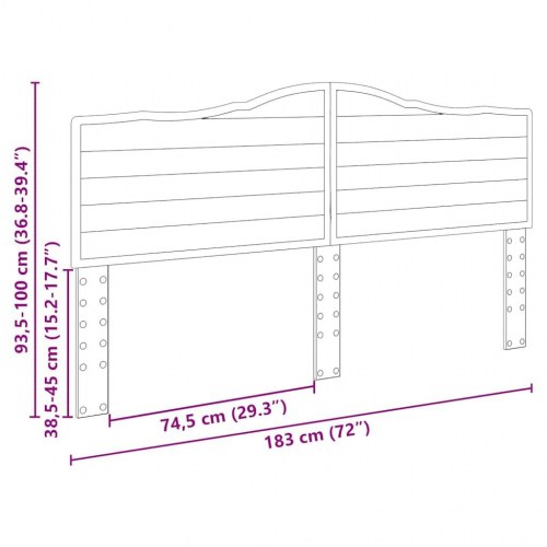 Hovedgærde med hovedgærde Artisan Egetræ 180 cm Konstrueret træ