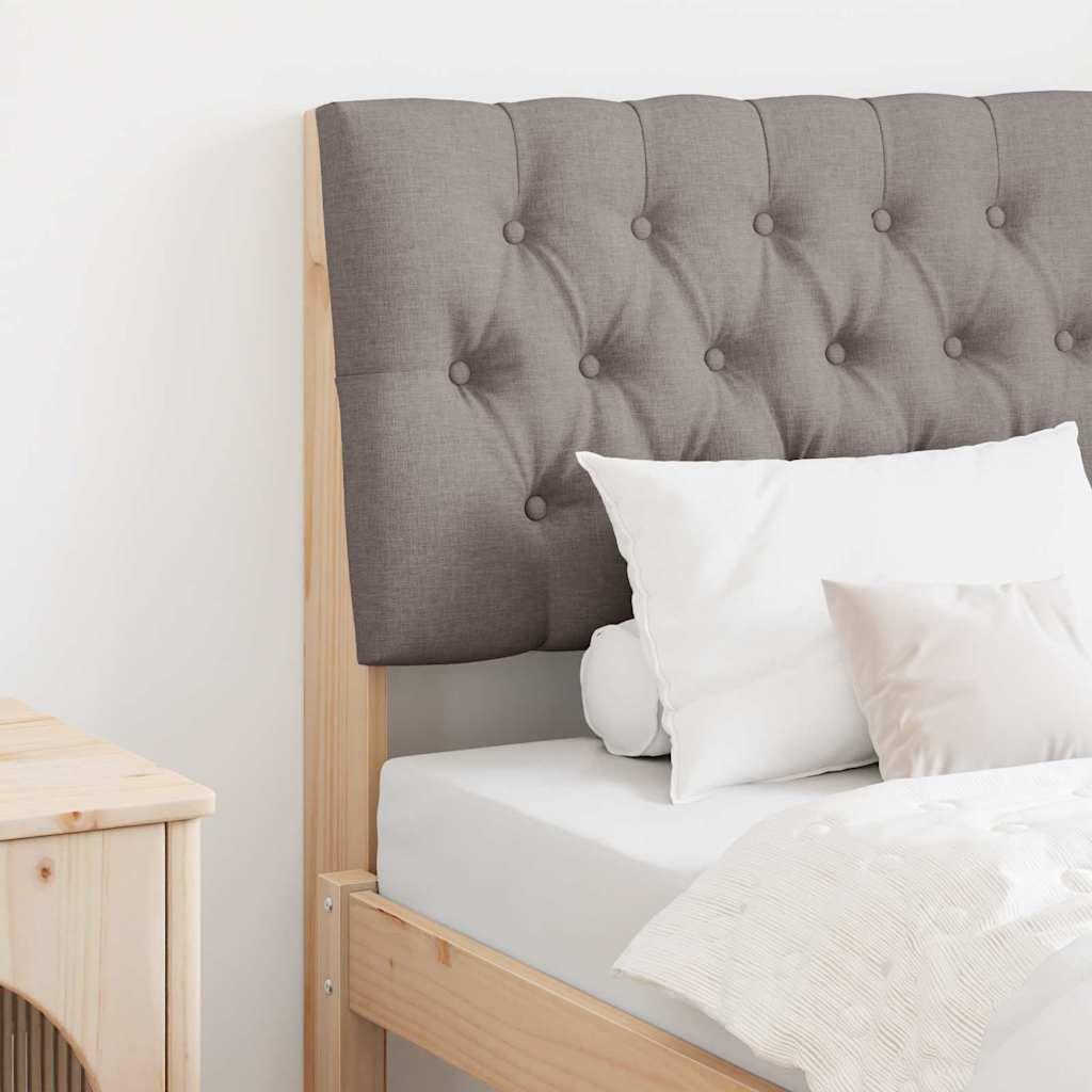 vidaXL Polstret sengegavl Gråbrun 80 cm Massiv fyrretræ