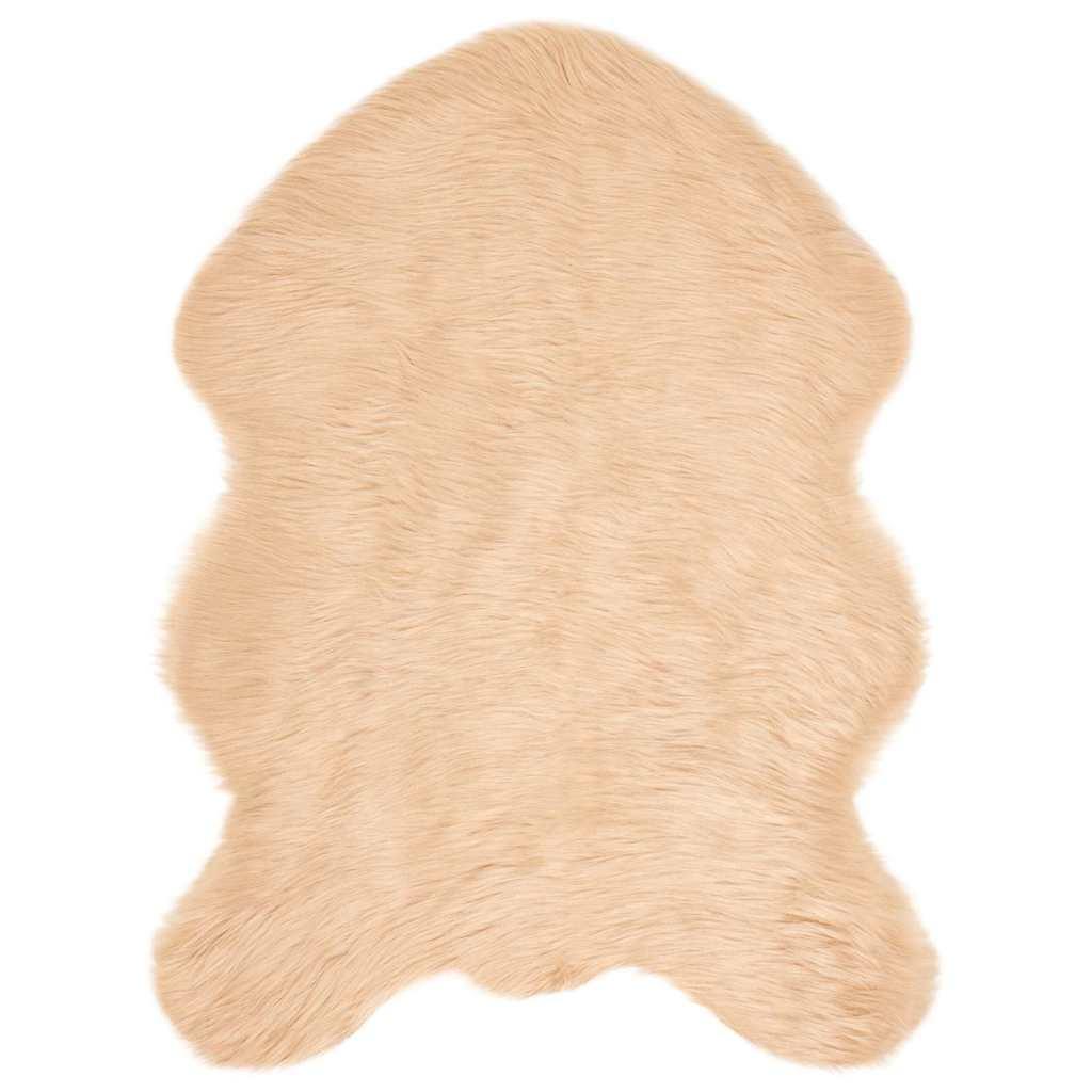 Falsk Fåreskind Tæppe Beige 80 x 120 cm Polyester