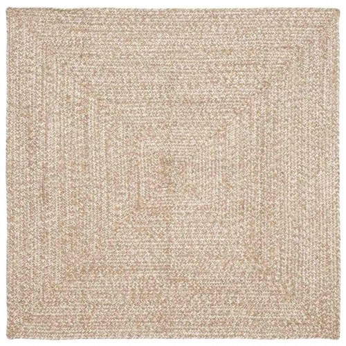 Tæppe Naturlig og hvid 120 x 120 cm Jute