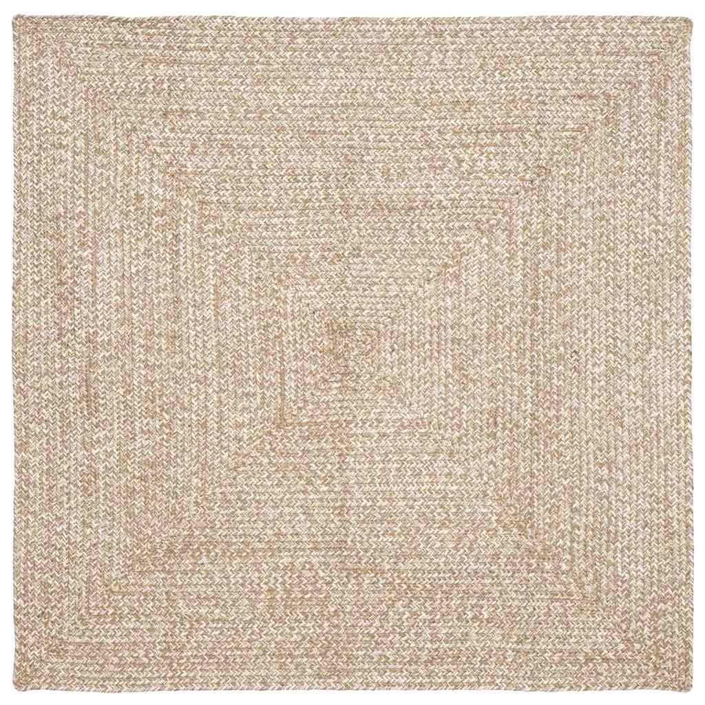 Tæppe Naturlig og hvid 120 x 120 cm Jute