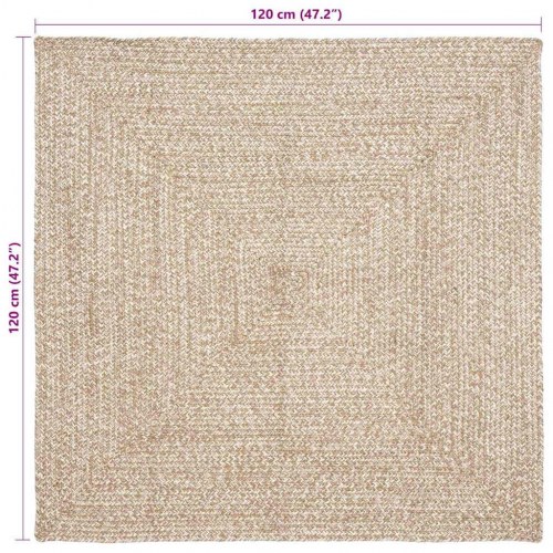 Tæppe Naturlig og hvid 120 x 120 cm Jute