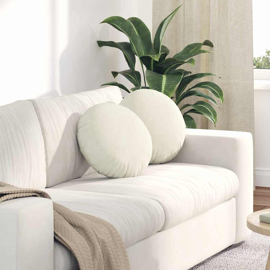 Sædepuder 2 stk Creme Ø 40 x 13 cm Fløjl