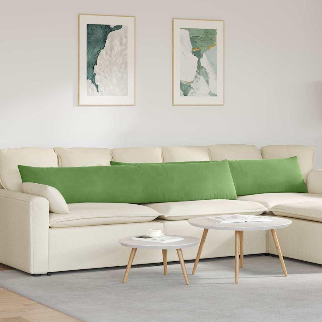 Sofapuder 2 Dele 60 X 40 Cm Velourstof - Lysegrøn / 40 x 200 cm