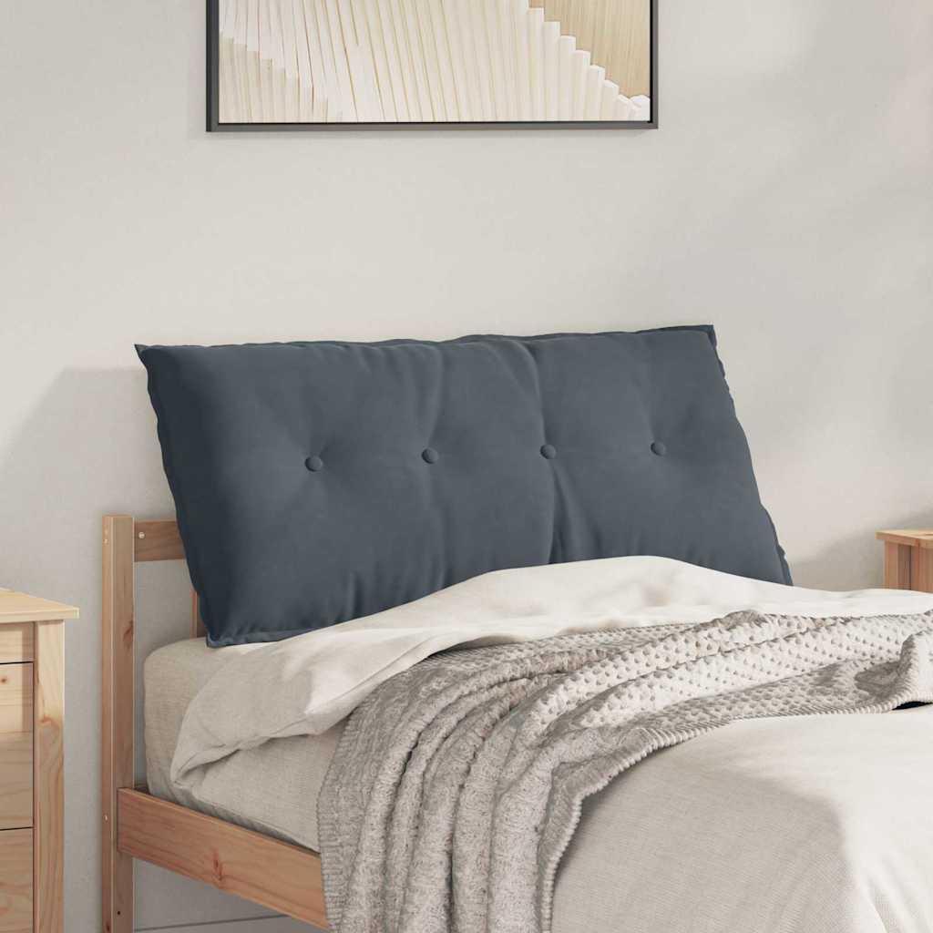 Rygpude Mørkegrå 100 x 50 cm Velourstof
